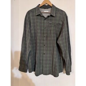 Columbia Omni Shade Vented Light Shirt Plaid Outdoors Hiking Camping Men's Large